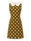 [Prévente] Robe verte motif marguerites et col Peter Pan années 1960