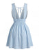 Robe Sans Manches Col V Profond Dos-Nu Rayée Bleue Années 1960