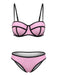 Ensemble Bikini à Bretelles Fines Bicolore Années 70