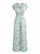 Bohème Florale Col en V Mancherons Jambes Larges Combinaison Années 1970 4