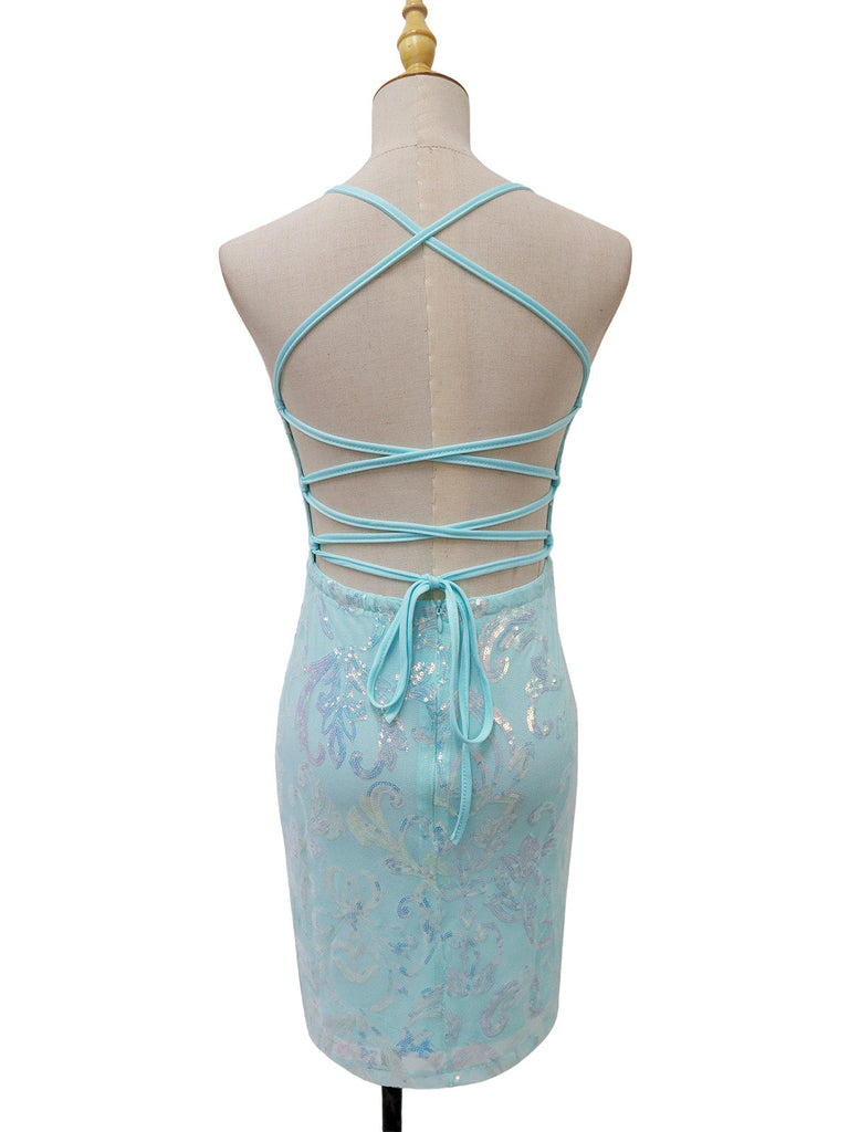 Robe Unie Paillettes Bretelles Épaghetti Dos Nu Années 1920