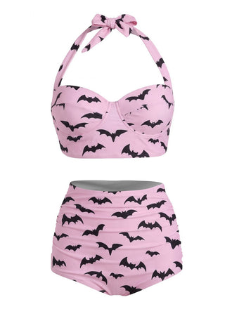 Maillot de bain imprimé chauves-souris années 1950