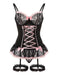 Ensemble de lingerie lacets et nœud en dentelle contrastée années 1970