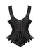Corset noire gothique en brocart jacquard années 1980