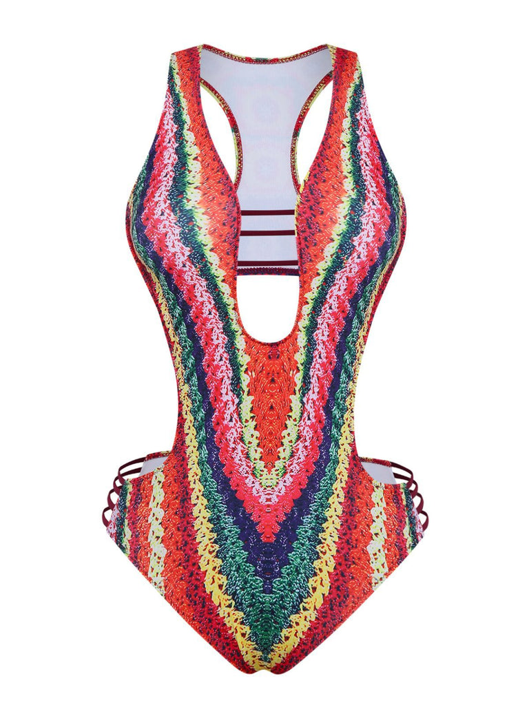 Maillot De Bain Arc-En-Ciel 1960s