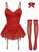 Ensemble body corset orné de dentelle des années 1960