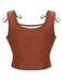 Corset à lacets en daim avec nœud années 1980