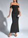 Robe Maxi Bodycon Uni Épaule Dénudée Année 1930