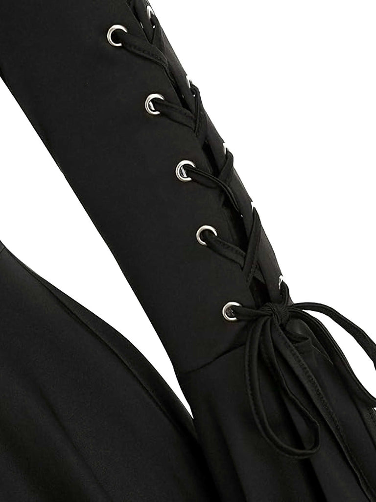 Veste longue punk gothique violette à capuche années 1980