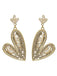 Boucles d'oreilles en forme de cœur argentées ornées de cristaux