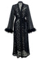 2PCS Ensemble de nuit transparent en dentelle noire des années 1940