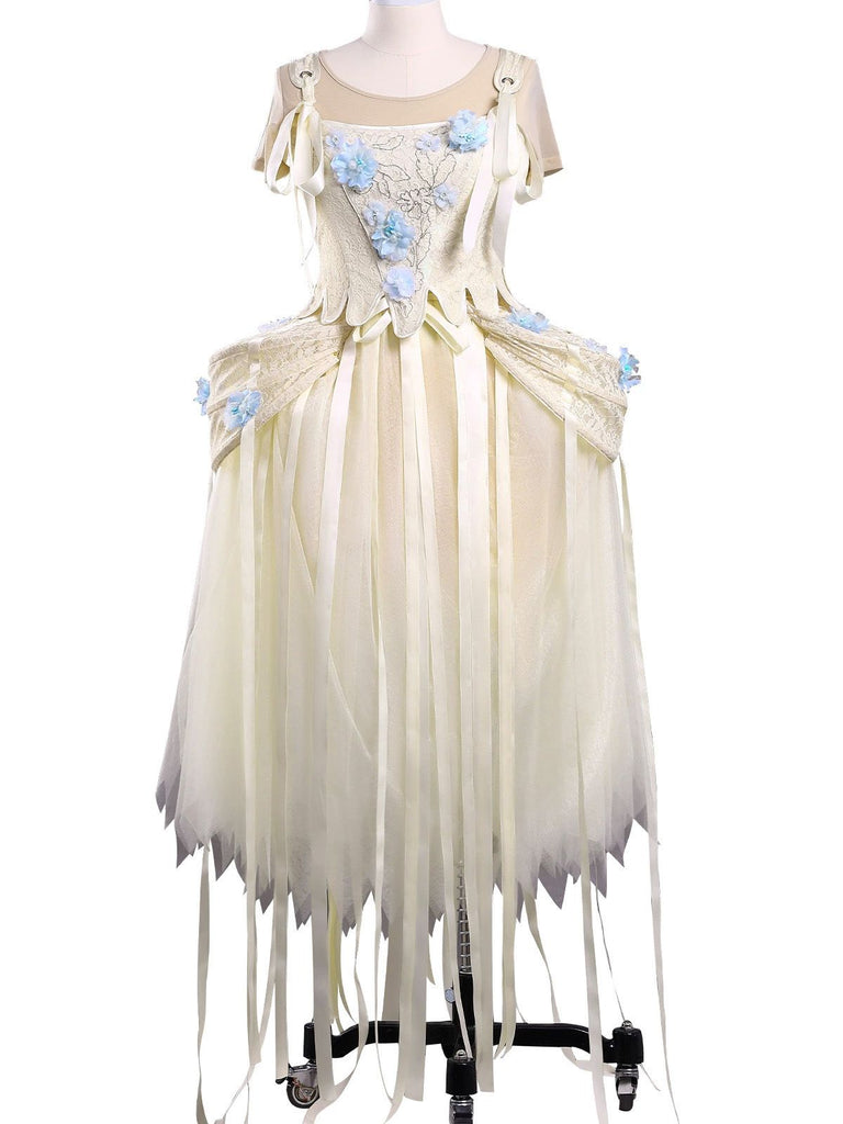 Robe style Enid Mercredi abricot des années 1940