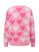 Pull rose perles en forme de cœur années 1950