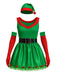 Ensemble robe sapin de Noël verte des années 1980