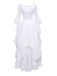 Robe gothique manches cloche et ourlet irrégulier des années 1980