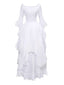 Robe gothique manches cloche et ourlet irrégulier des années 1980