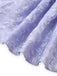 Mini robe plissée en jacquard fleurs bleu violet des années 1970