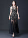 Robe de soirée noire à paillettes patchwrok en maille années 1920