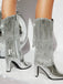 Bottines disco métallisées à franges et bout pointu