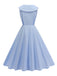 Robe sans manches col marin et nœud papillon couleur unie années 1950