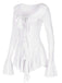 Robe rose col en V et manches évasées volants années 60