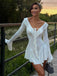 Robe rose col en V et manches évasées volants années 60