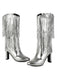 Bottines disco métallisées à franges et bout pointu