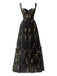 Robe en maille jaune florale à lacets et baleines 1930s