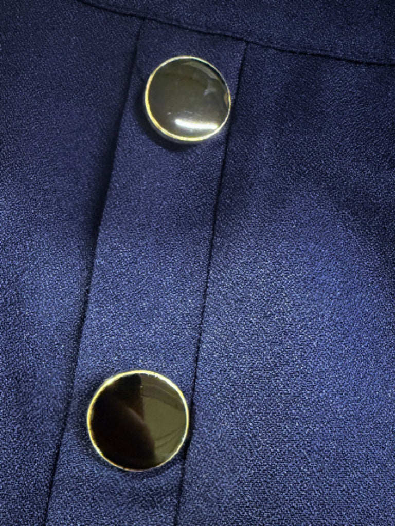 Ensemble 2 Pièces Haut Col Noué Rayé Vagues Abstraites & Short Boutonné Années 1950 4