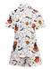 Ensemble pyjama blanche à col cranté Halloween années 1950