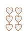Boucles d'oreilles pendantes triple cœur pour la Saint-Valentin