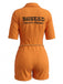 Combishort orange de prisonnier à fermeture éclair devant Années 1980 - 2