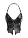 Corset noire gothique à chaîne et cordon croisé années 1980