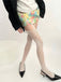 Collants porte-jarretelles vintage en dentelle unie