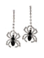 Boucles d'oreilles pendantes en argent avec strass et araignée pour Halloween