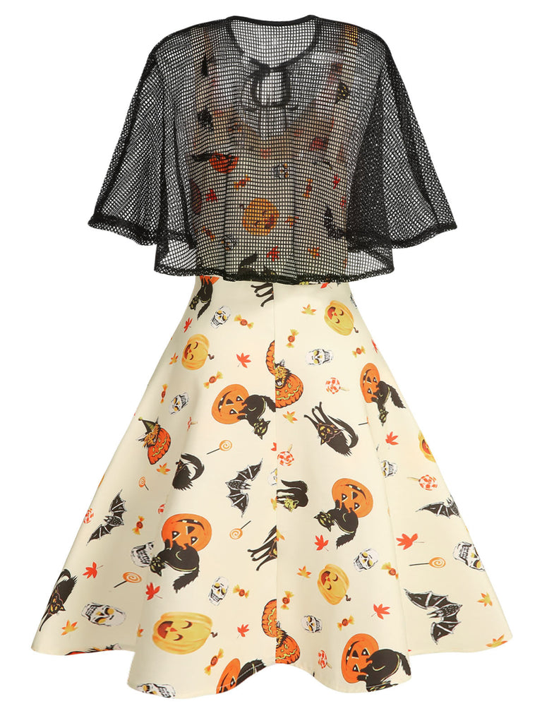 Robe de Costume Années 50 Avec Cape Déguisement Halloween 4