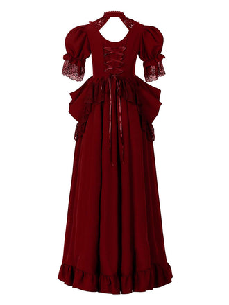 Robe en dentelle manches bouffantes de style gothique victorien des années 1980