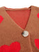 Cardigan en maille à imprimé cœur style Saint-Valentin années 1950