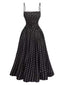 Robe à pois et empiècements en dentelle années 1950