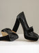 Chaussures à talons hauts à bout rond et colorblock
