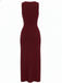 Robe tricotée unie sans manches simple boutonnage années 1960