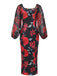 Robe moulante fleurs style thé français épaules dénudées années 1960