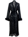 2PCS Ensemble de nuit transparent en dentelle noire des années 1940