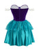 Robe de princesse sirène Ariel avec couronne années 1950