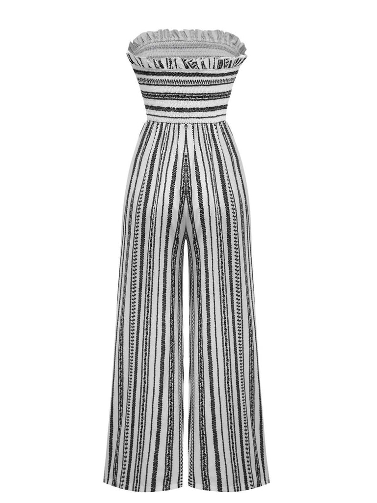 Combinaison à rayures bohème bandeau des années 1970