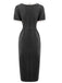 Robe moulante nœud et col rond colorblock années 60