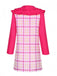 2PCS Haut et robe à carreaux style Wednesday Addams des années 1960
