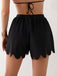 Short de bikini noir uni à bordure festonnée des années 1950