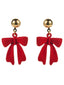 Boucles d'oreilles pendantes nœud rouge de Noël