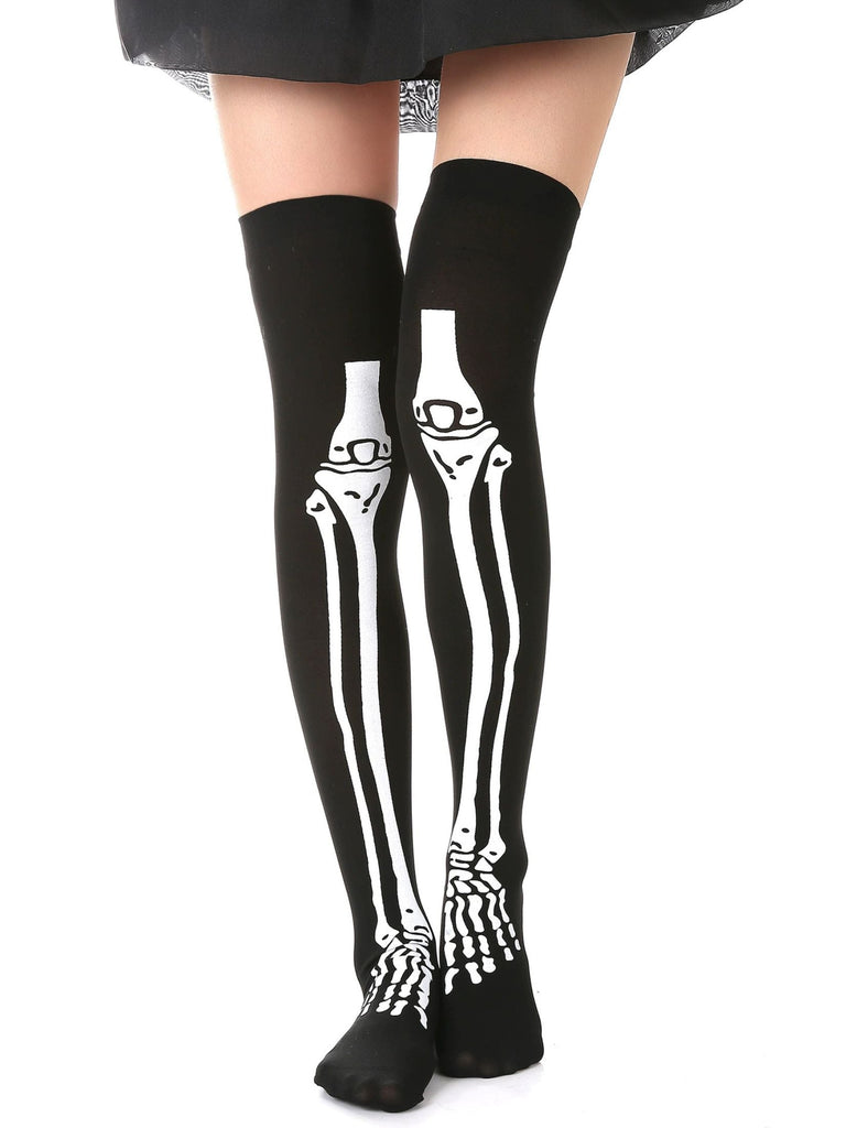 Ensemble de chaussettes et gants à motif squelette Halloween